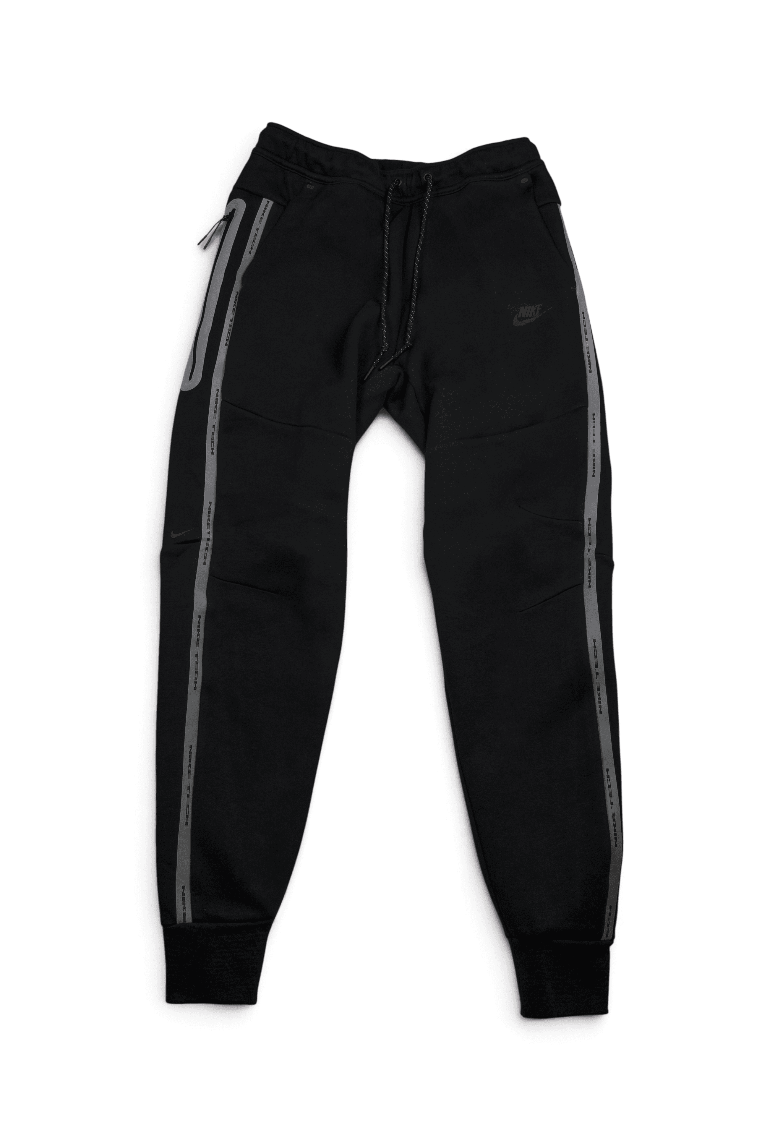 NIKE Tech Fleece Joggers Black White Reflective