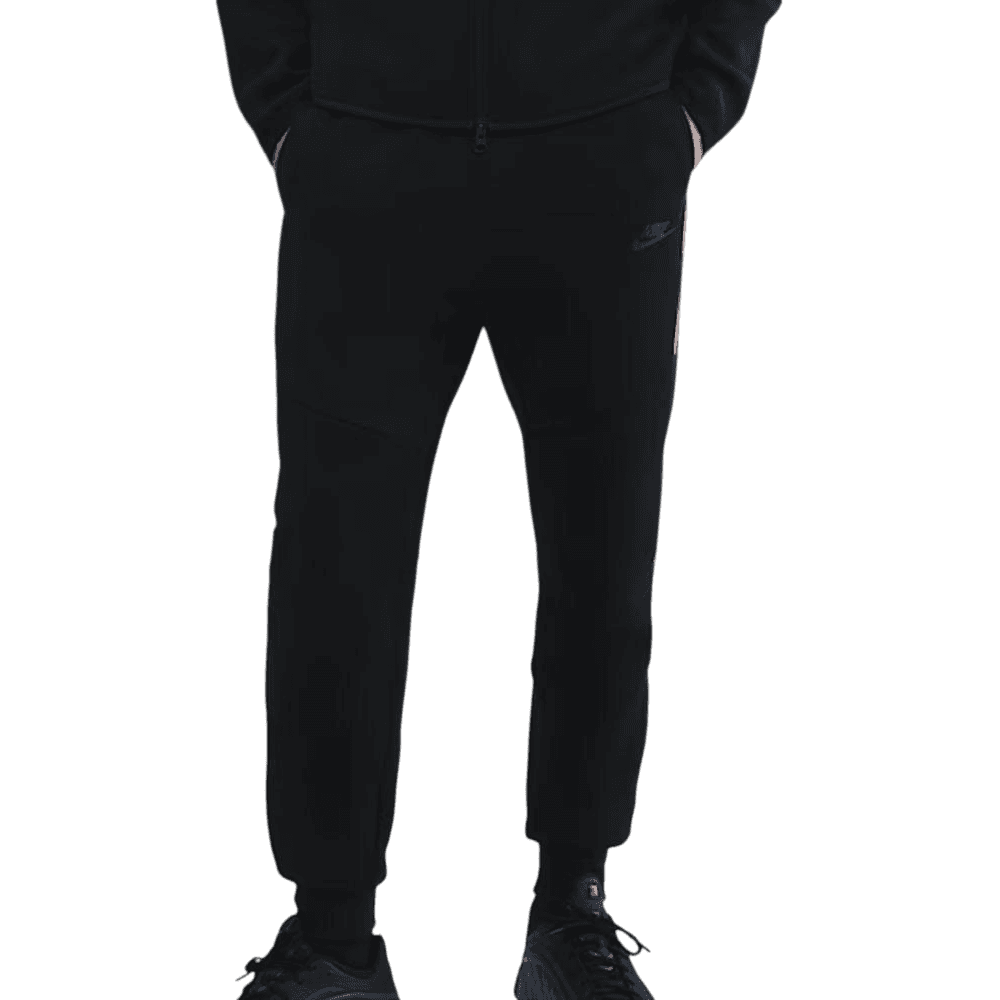 NIKE Tech Fleece Joggers Black White Reflective