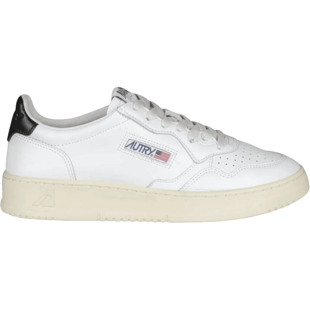 Autry Medalist Leather Low White Black Tab (Women's)