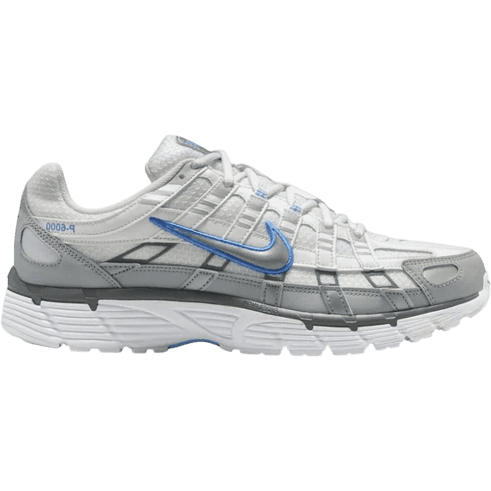 Nike P-6000 White Metallic Silver Blue